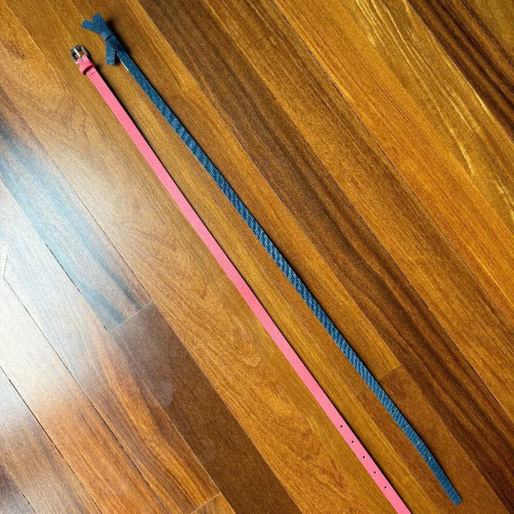Two Girls Belts - Salmon (pinkish) & Denim Blue - Sz L